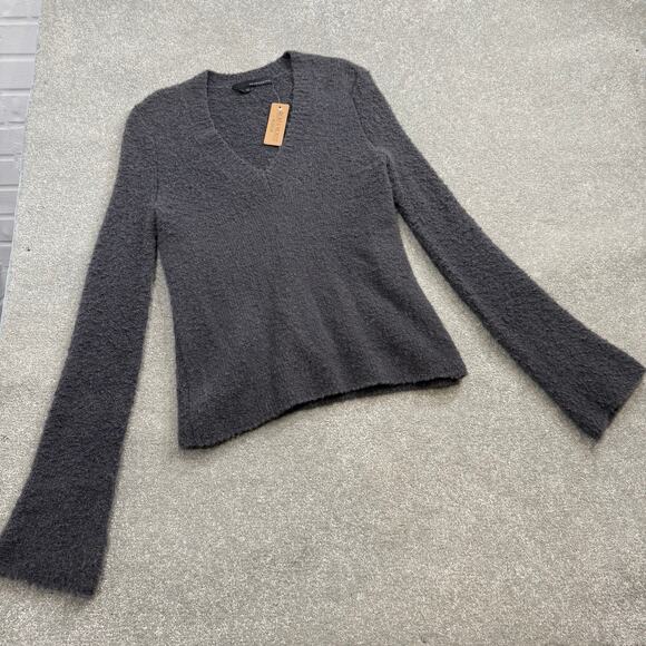 360 Sweater NWT Emory VNeck Wool Alpaca Blend Sweater Granite Gray Sz XS Soft - Picture 11 of 14